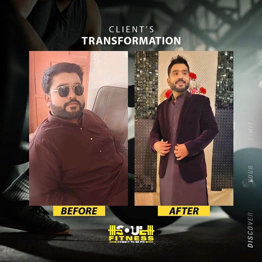 Soul Fitness client transformation, before and after