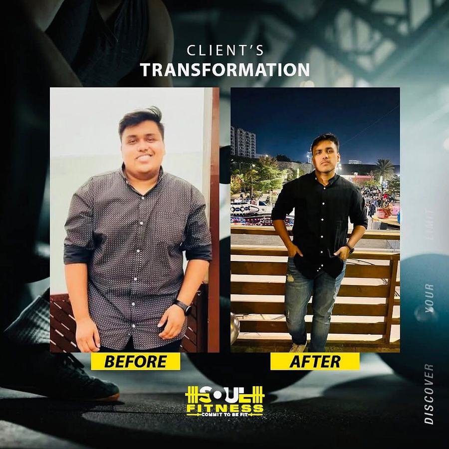 Soul Fitness client transformation, before and after